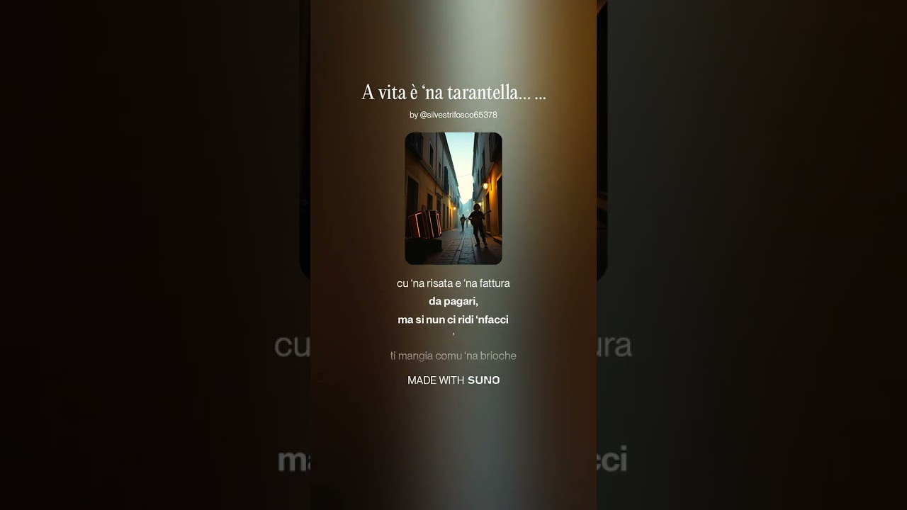 A vita è ‘na tarantella… e iu sugnu senza fiatu