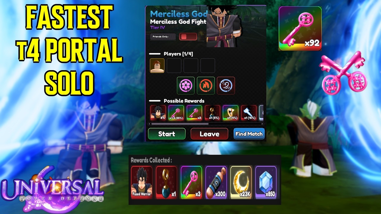 САМЫЙ БЫСТРЫЙ способ пройти T4 Portal в одиночку! | UTDX | Universal Tower Defense