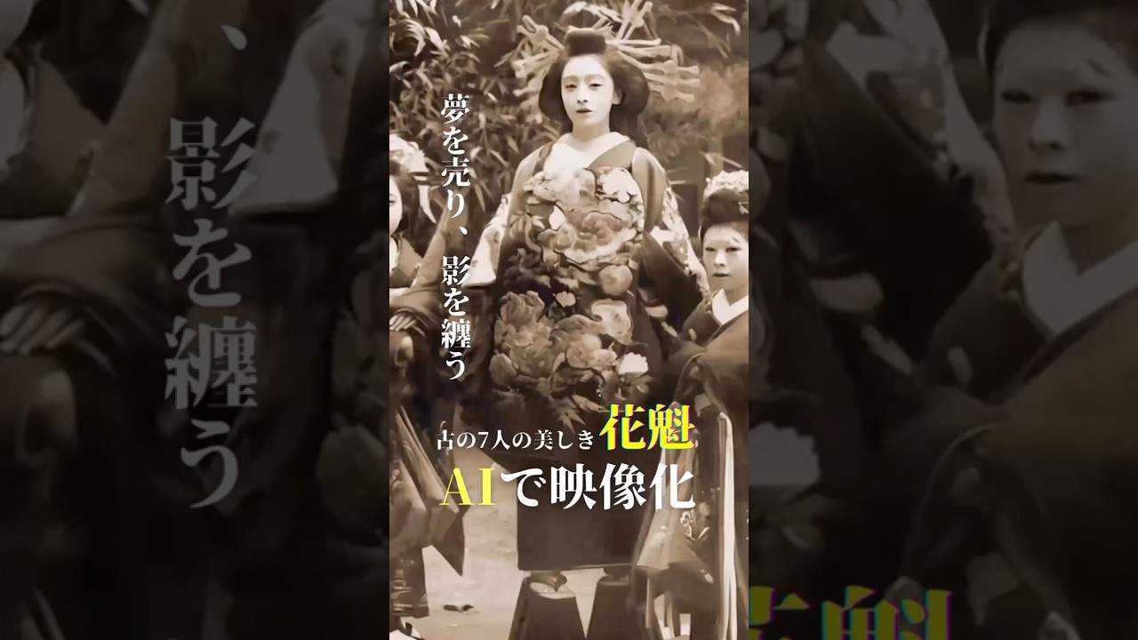 明治、大正時代を生きた7人の花魁をAI加工で映像化。 #ai動画 #昔の写真 #花魁 #花魁道中 #美人図鑑
