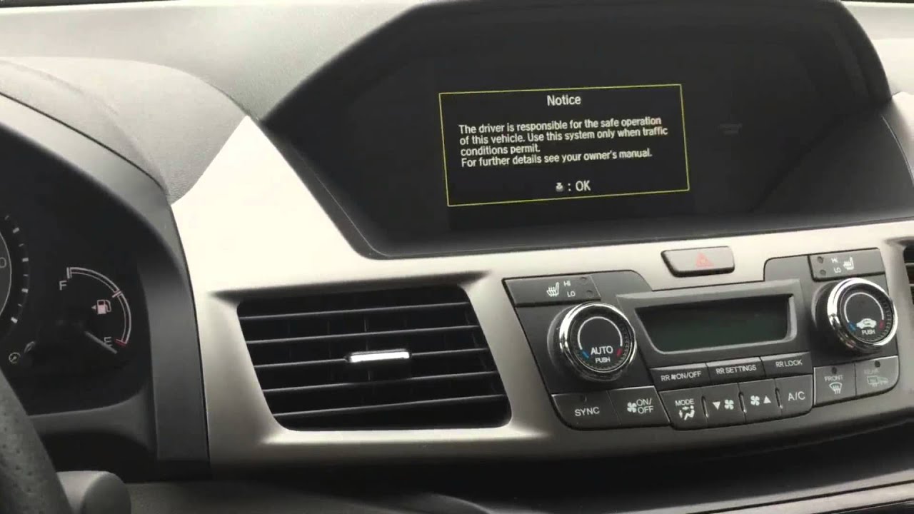 Как настроить параметры автомобиля Honda Odyssey 2016 года выпуска