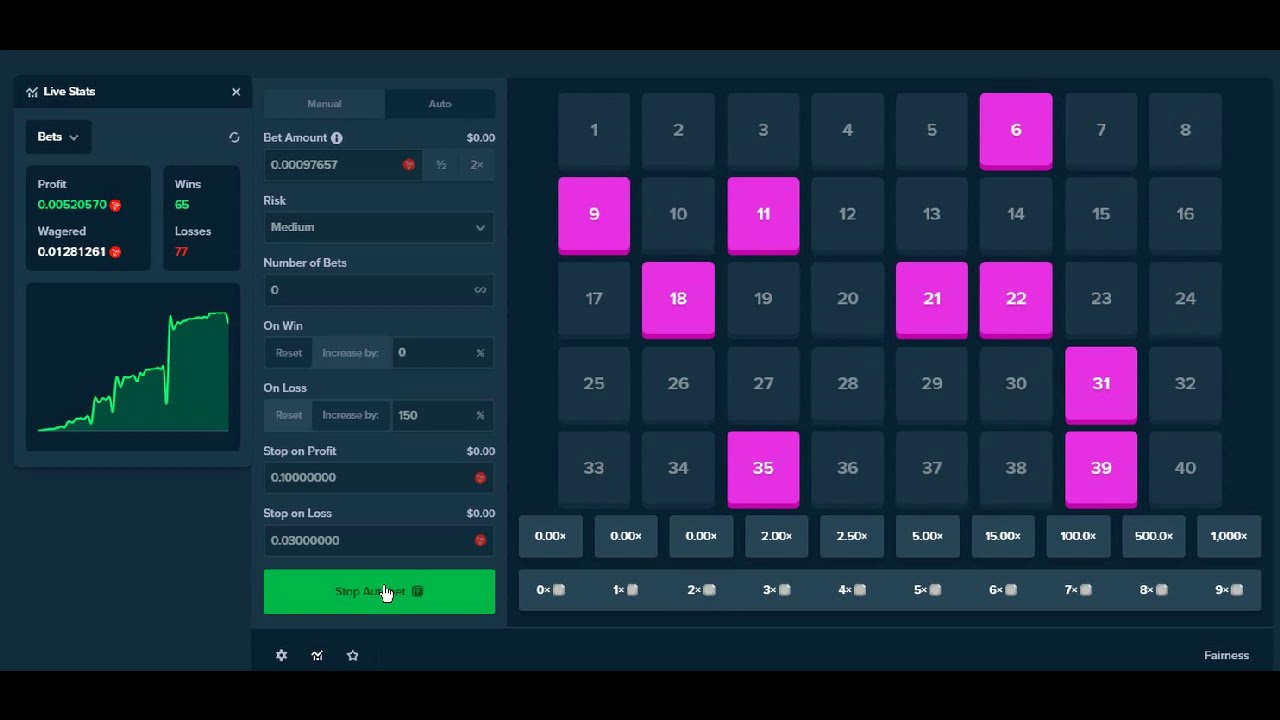 Extreme Crypto Gambling Keno Martingale at Stake.com