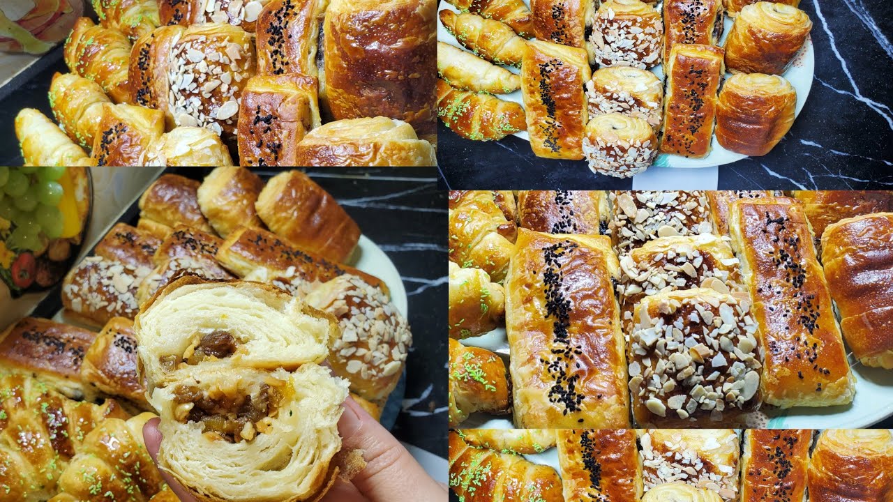كواصة في المنزل بالزبيب 🔥 اسهل وصفة بطريقة جد بسيطة و ناجحة متل المحترفات 🤩 #croissant 