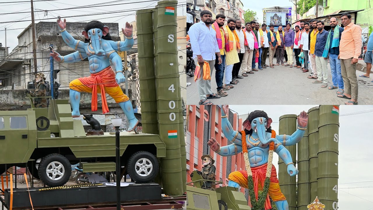 Operation Sindoor Ganesh In Hyderabad 2025 | Team Hindu Warriors Ganesh Aagman | Tribute To Army 