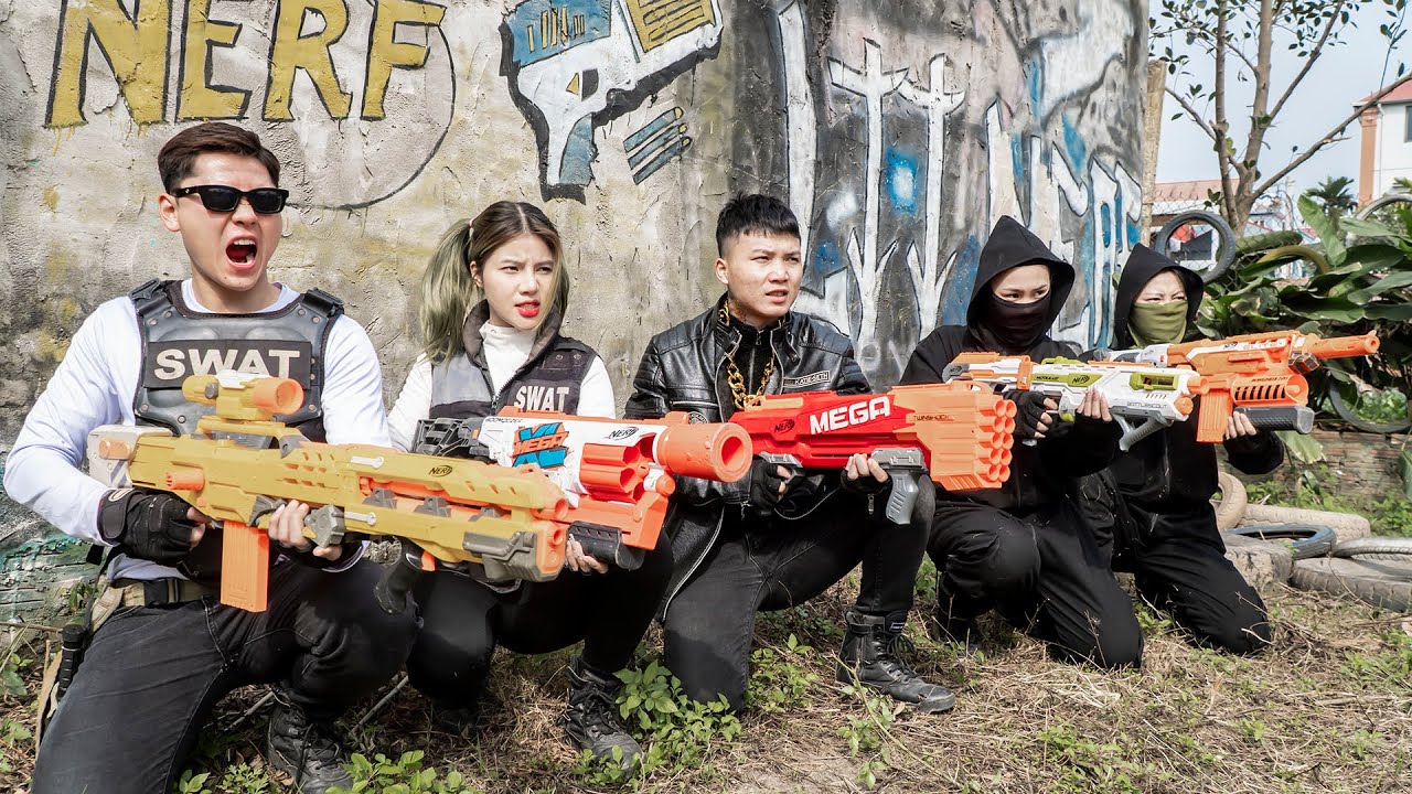 Игра LTT ​​Nerf War: Пара бойцов SEAL X с оружием Nerf, сражающихся с мистером Зеро, сумасшедшей ...