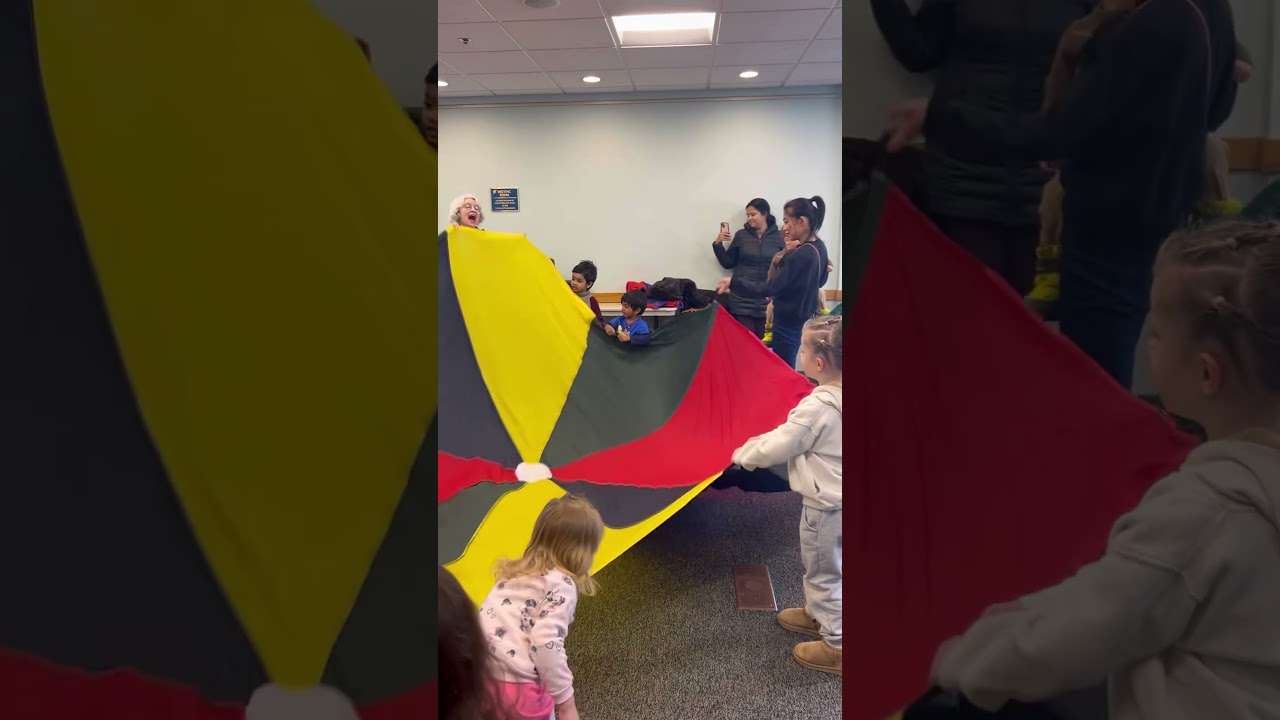 Kids Parachute Play at Eastown Library Berwyn PA | Fun Learning Activity | 