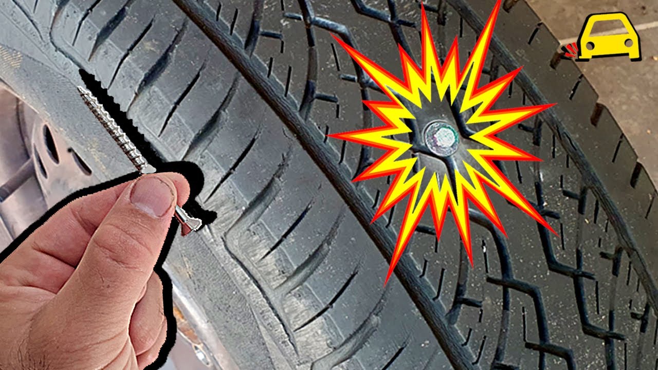 Como reparar una rueda pinchada por un clavo o tornillo. (Arreglar PINCHAZO)
