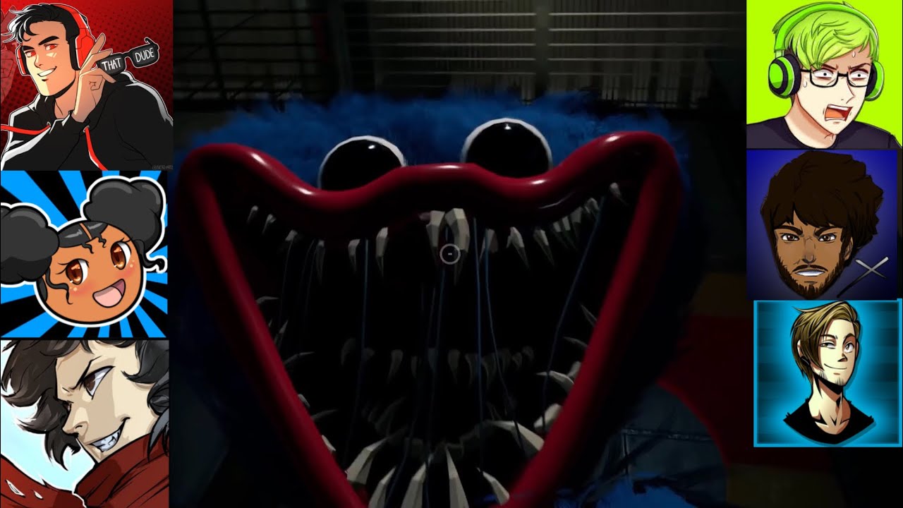 PEOPLE REACT TO “HUGGY WUGGY’S” VENT CHASE/JUMPSCARE [Added More Youtubers]