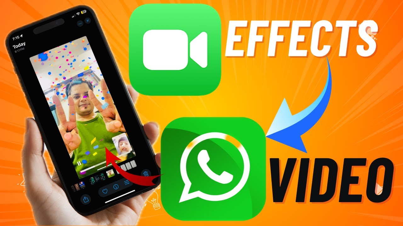 Как включить и использовать эффекты жестов FaceTime в WhatsApp на iPhone 🎉