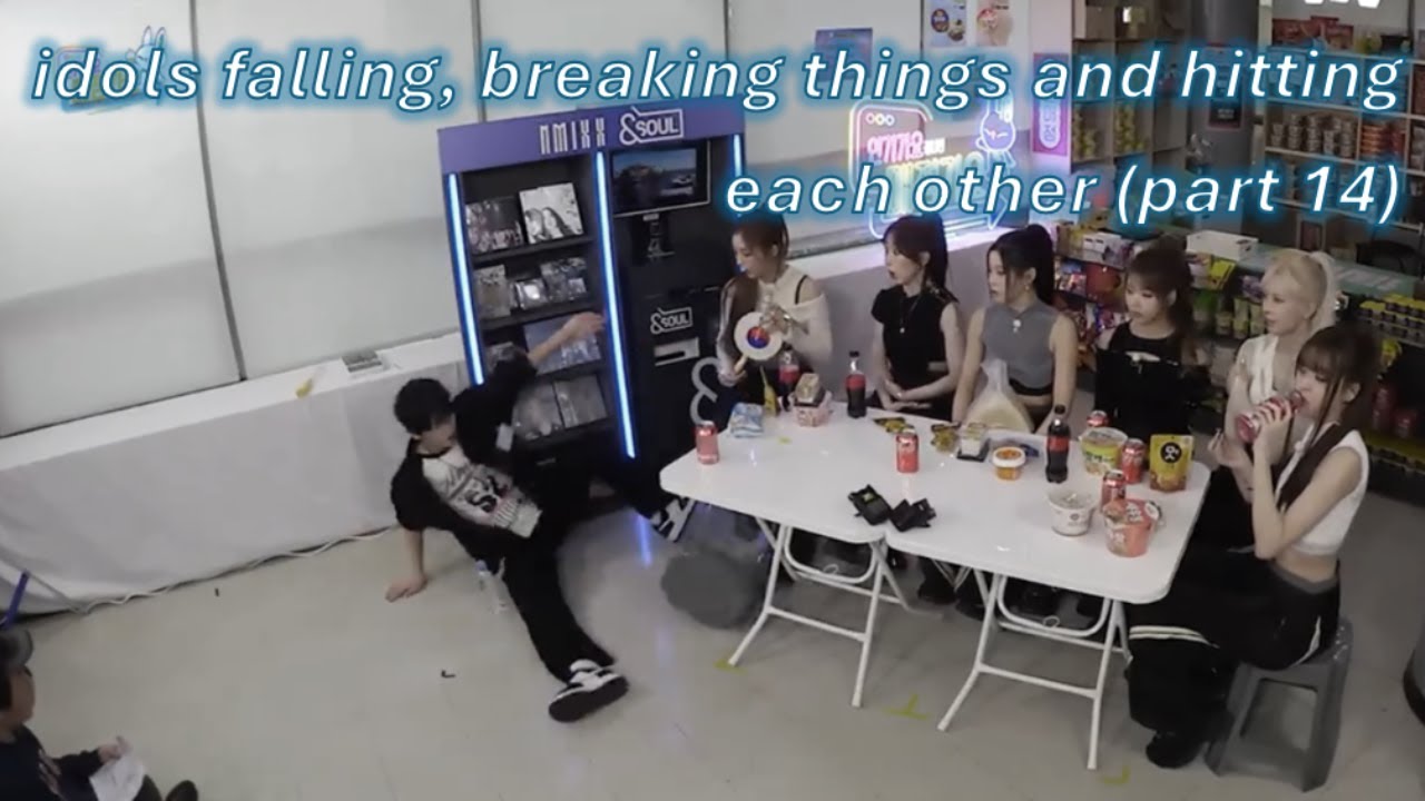 kpop idols falling, breaking things and hitting each other (part 14)