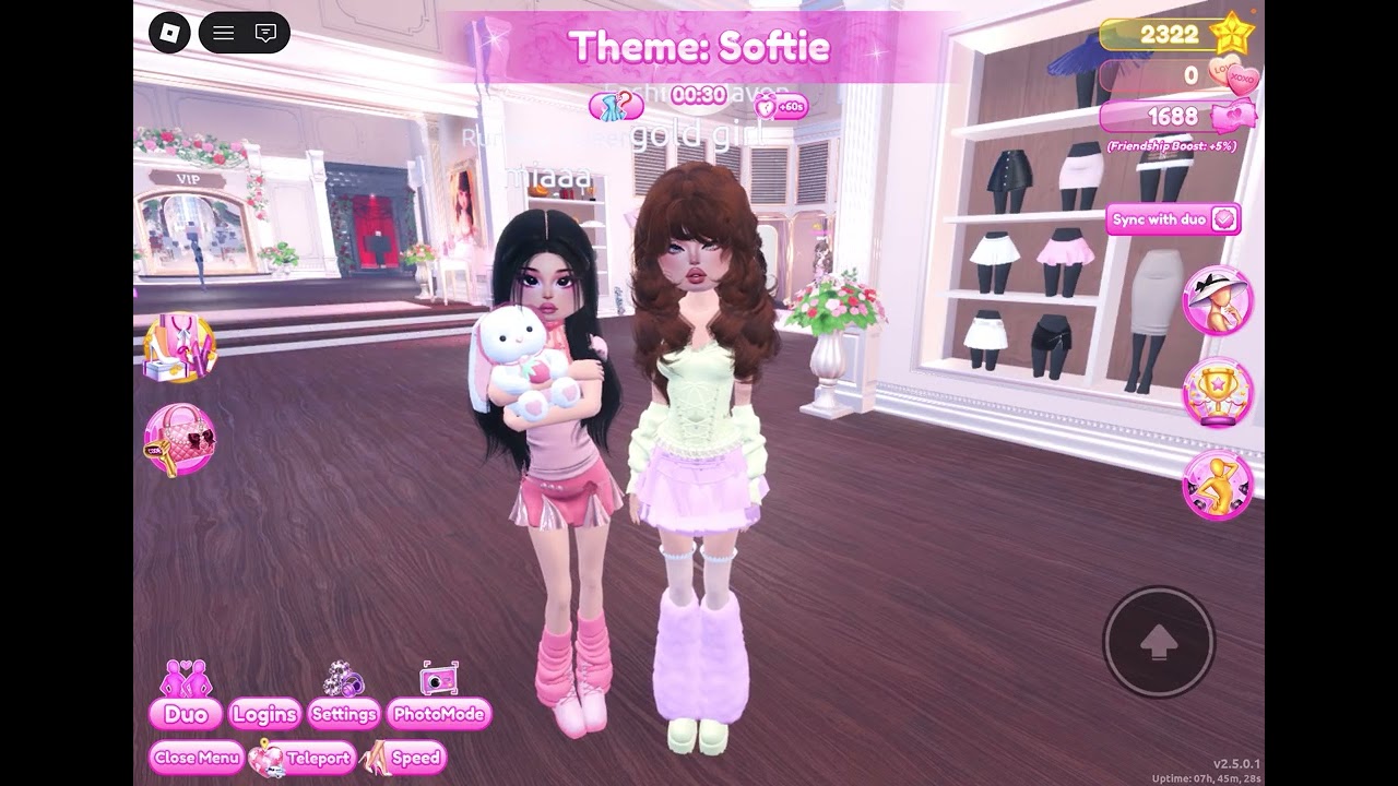 Dress to impress with my sis 💗👗 #dresstoimpress #gamer #dtiroblox #roblox 