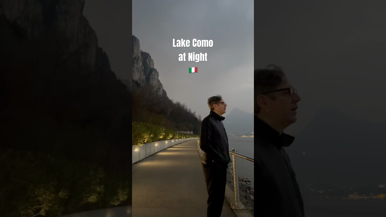 Lake Como in December: Lecco, Italy at Night 🇮🇹 #lakecomo #italytourism