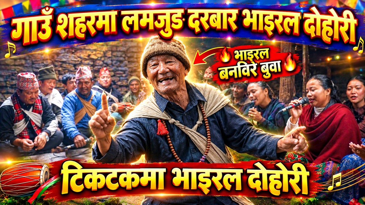 Gau sahar maa lamjung darbar new live dohori 2083 गाउ शहरमा लमजुङ दरबार भाइरल दोहरी बनबिरे बुवाviral