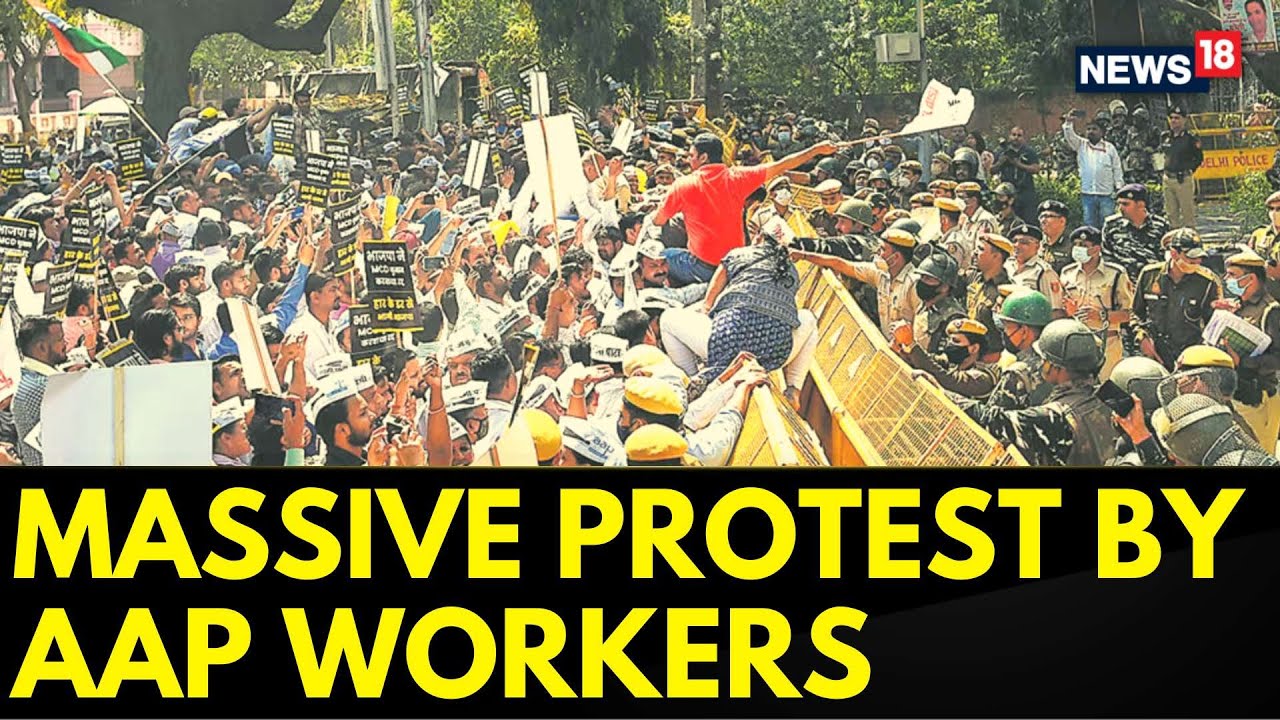 Sanjay Singh News | Massive Protest By AAP Workers Outside BJP Headquarters | AAP Protest News