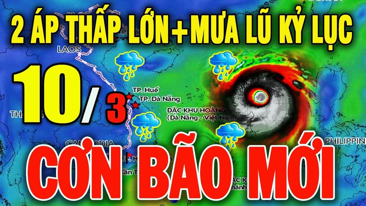 🔴[Trực Tiếp] TIN BÃO KHẨN 10/3: Áp thấp , gió mạnh,mưa rét diện rộng#baoso1 #thoitiet