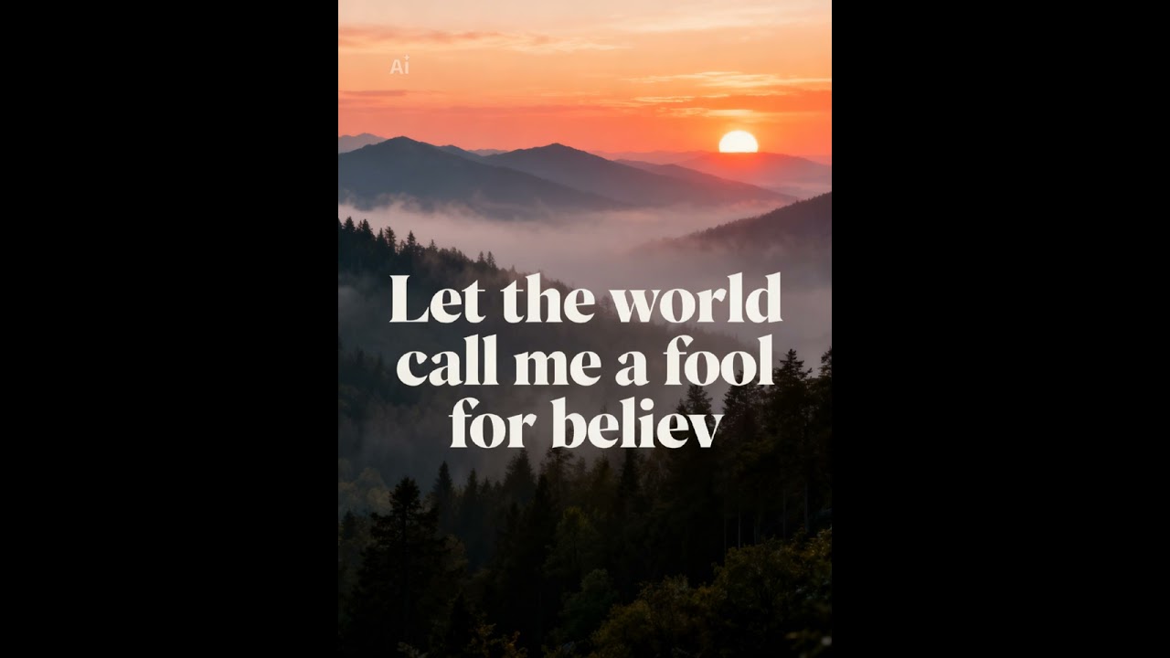 let the world call me a fool for believing
