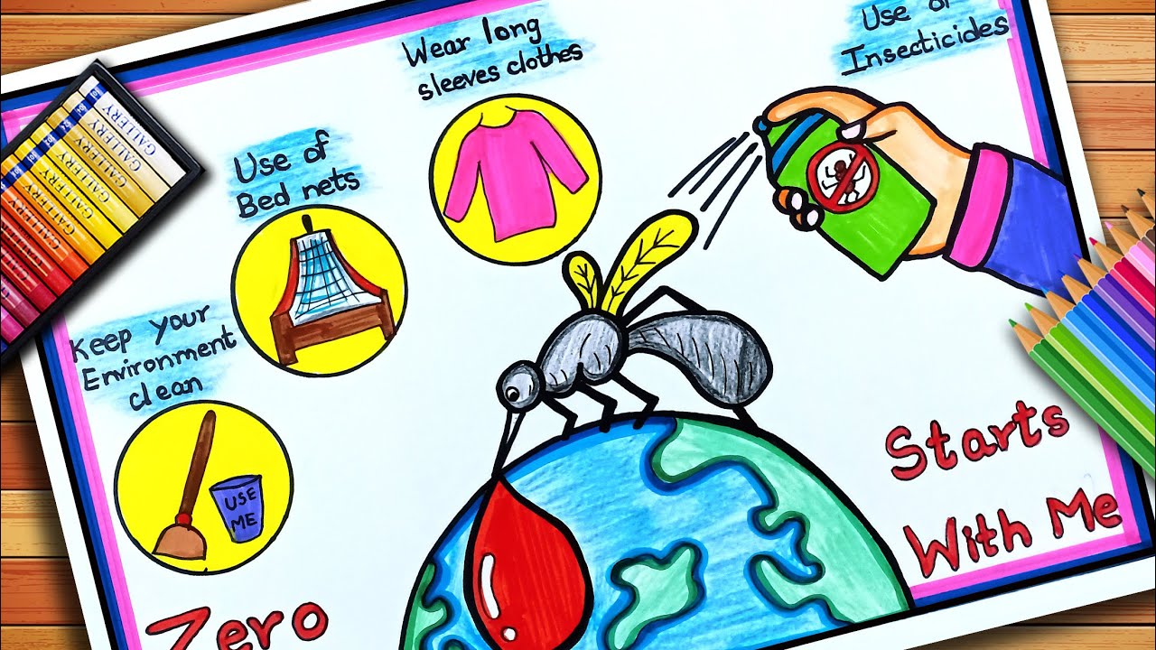 World Malaria Day Poster | Dengue Awareness Poster | World Malaria Day Drawing | Mosquito Day Poster