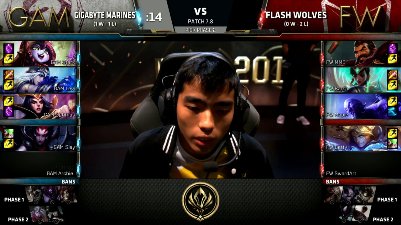 GAM vs FW - 2017 MSI Group Stage - GIGABYTE Marines vs Flash Wolves