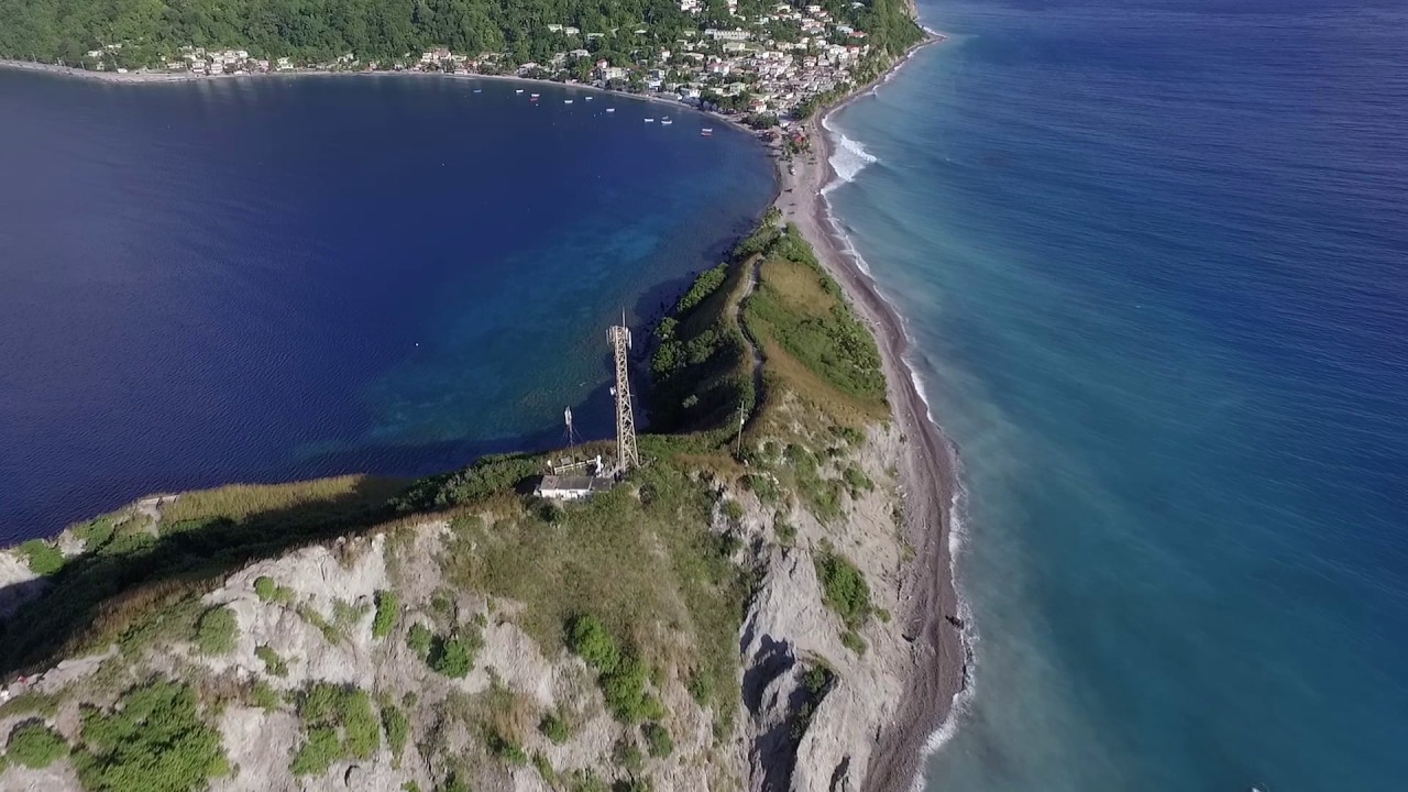 Scotts Head, Dominica, Eastern Caribbean. Quick overflight with Drone DJI Phantom 4 Pro. 3 Jan.2017.