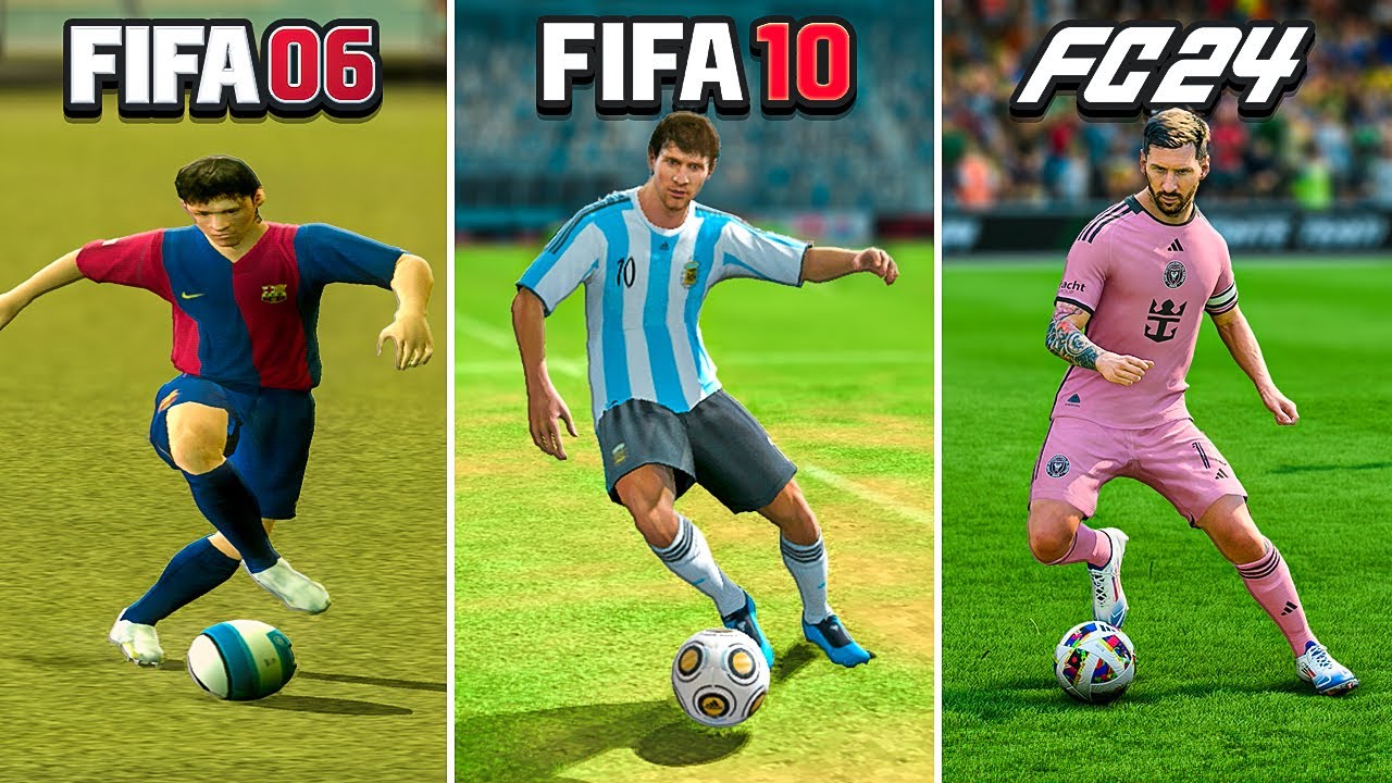 Забиваем БЕЗУМНЫЙ гол с Месси в каждой FIFA (06-24)