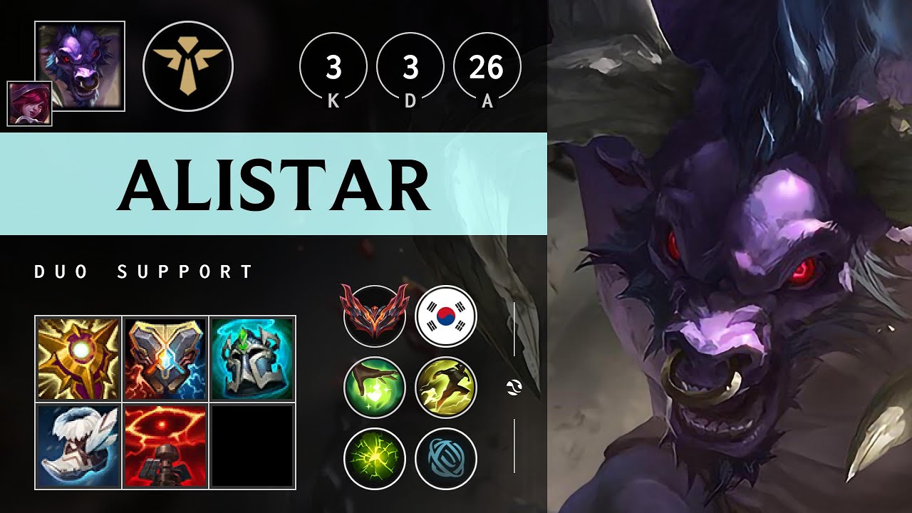 Alistar Support vs Rakan - KR Grandmaster Patch 25.19
