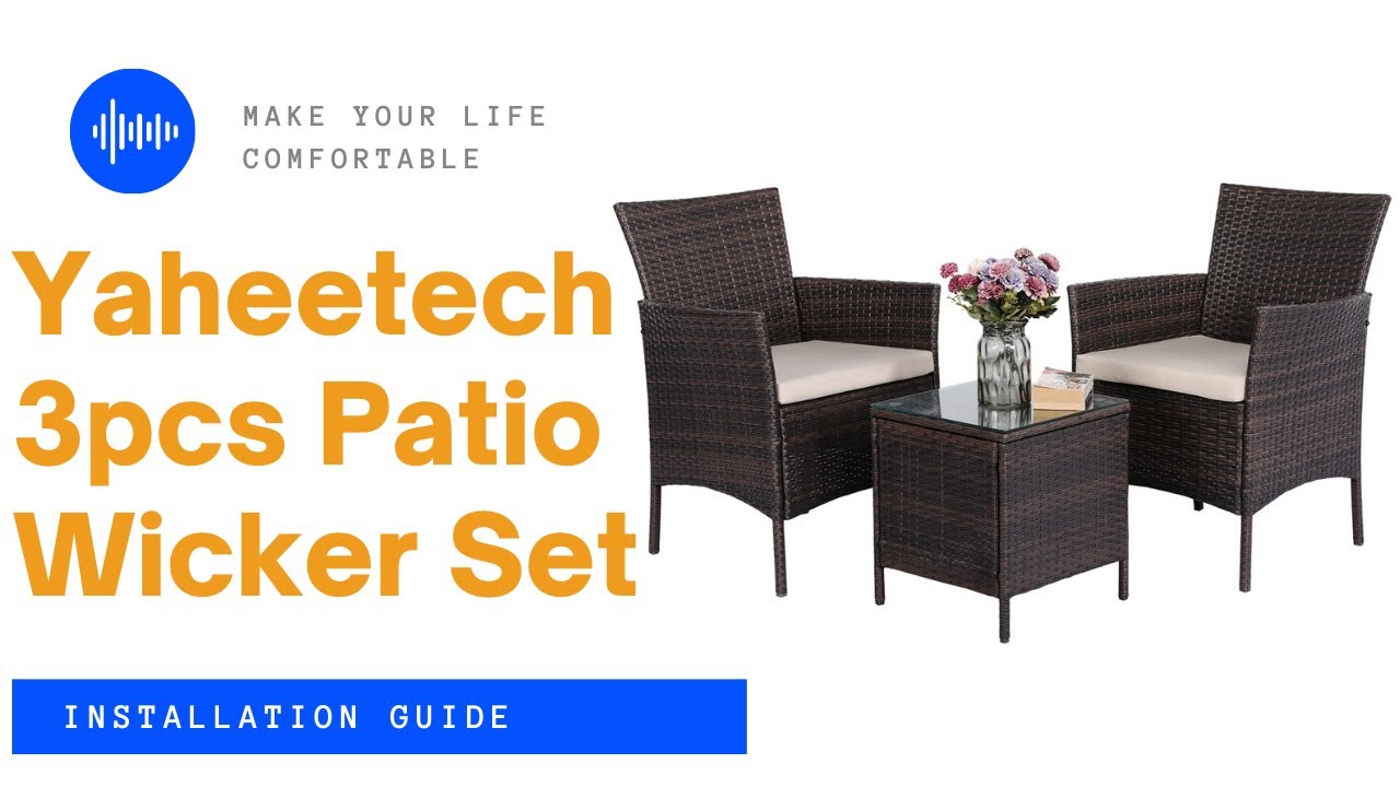 Yaheetech 3-Piece Rattan Patio Furniture Set (Rattan-Glass Table) Installation Guide #patiofuniture