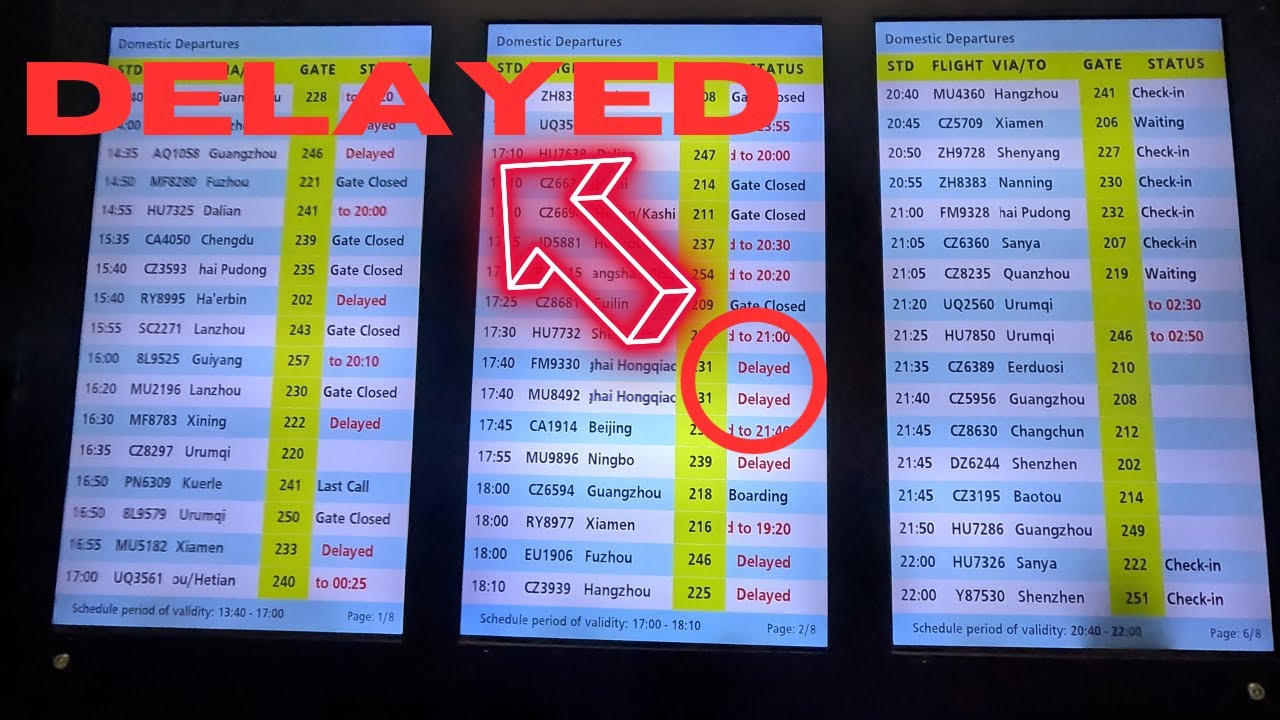 Flight Delayed in China!! (Zhengzhou -Shanghai)