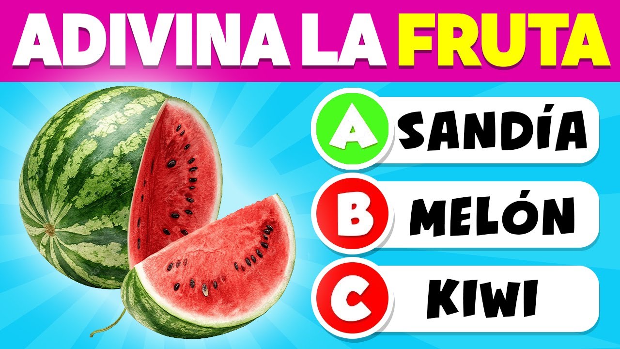 Adivina la Fruta por Ia Imagen🍓🍉🍑Quiz de 100 Frutas