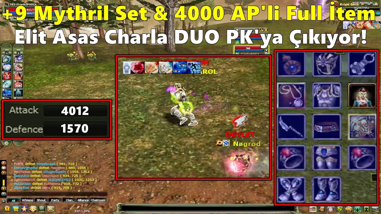 Ealos_ | +9 Mythril Set & 4000 AP'li Full İtem Elit Asas Charla DUO PK'ya &Ccedil;ıkıyor! | Knight Online
