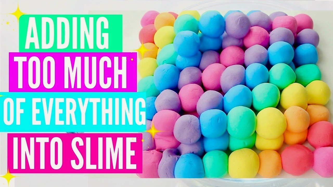 ADDING TOO MUCH INGREDIENTS INTO SLIME! Adding Too Much Of Everything Into SLIME!