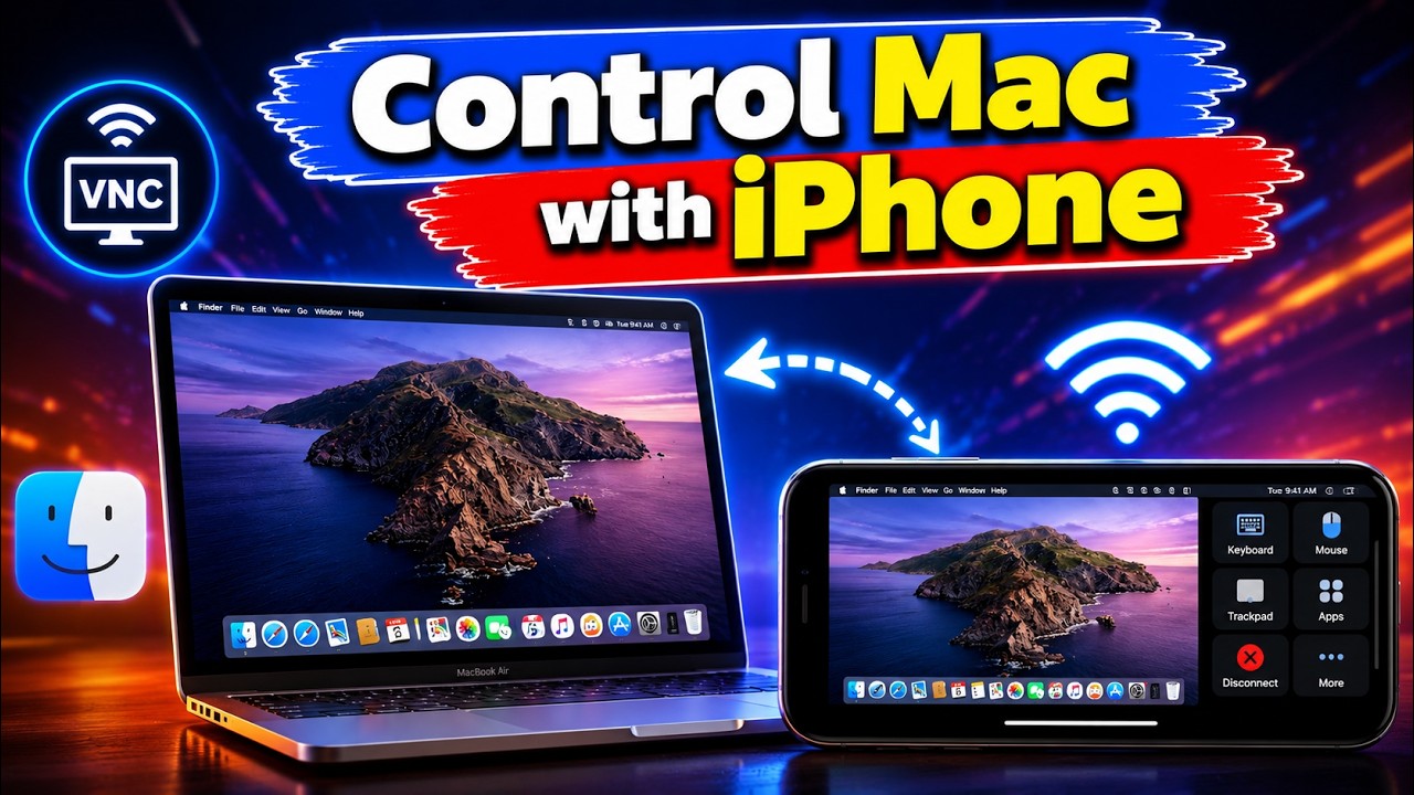 How to Control Mac with iPhone | Remote Mac Desktop Setup Using VNC Server