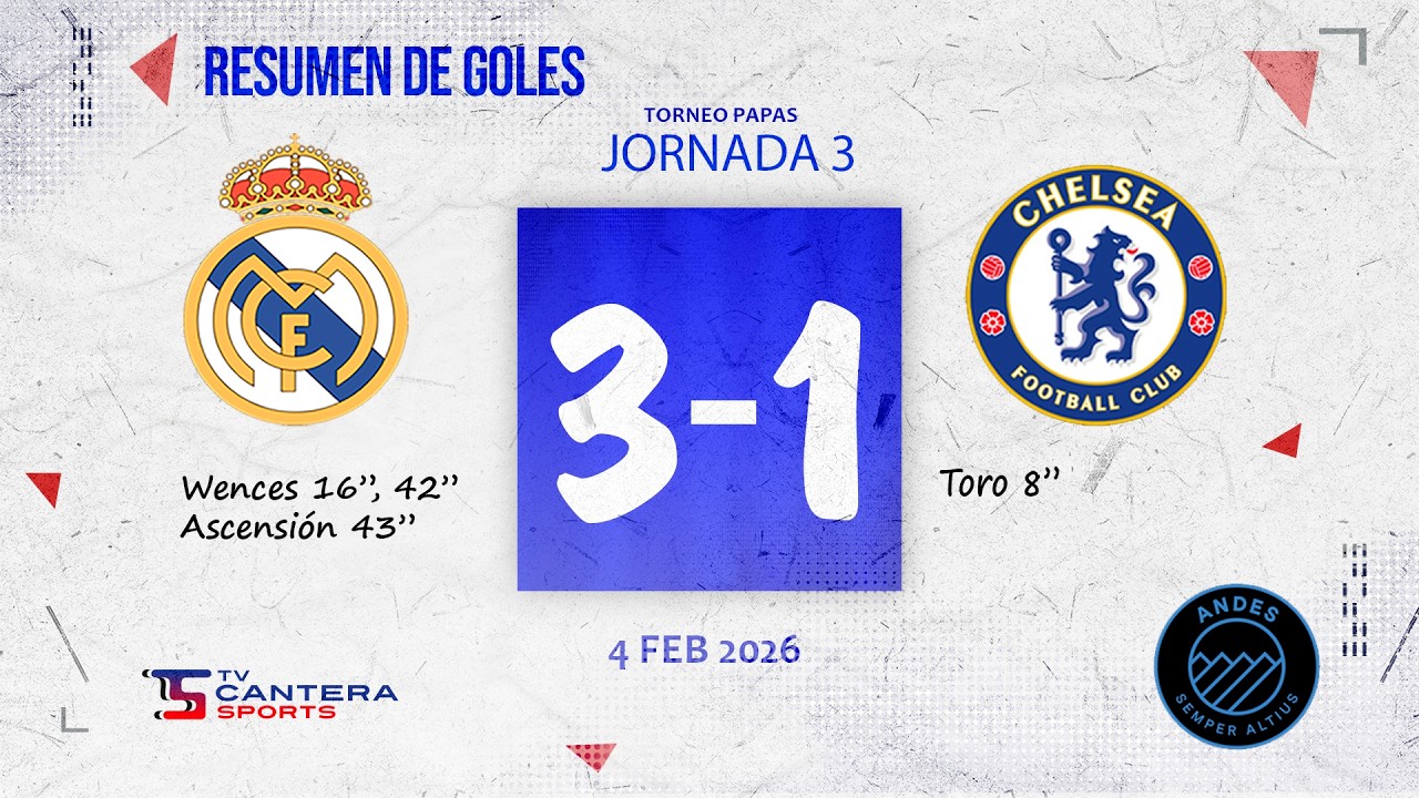 2026 02 04 J8 Resumen Real Madrid vs Chelsea Torneo Andes de Papás