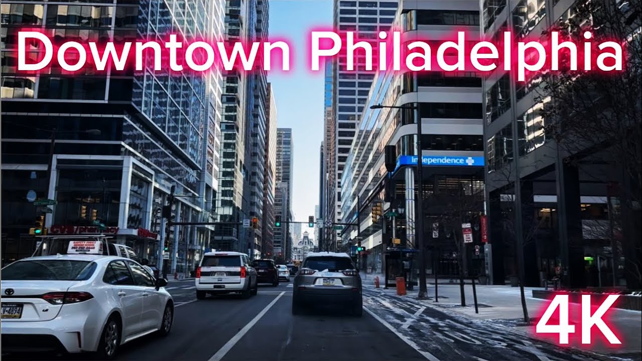 Driving downtown Philadelphia 4K - USA