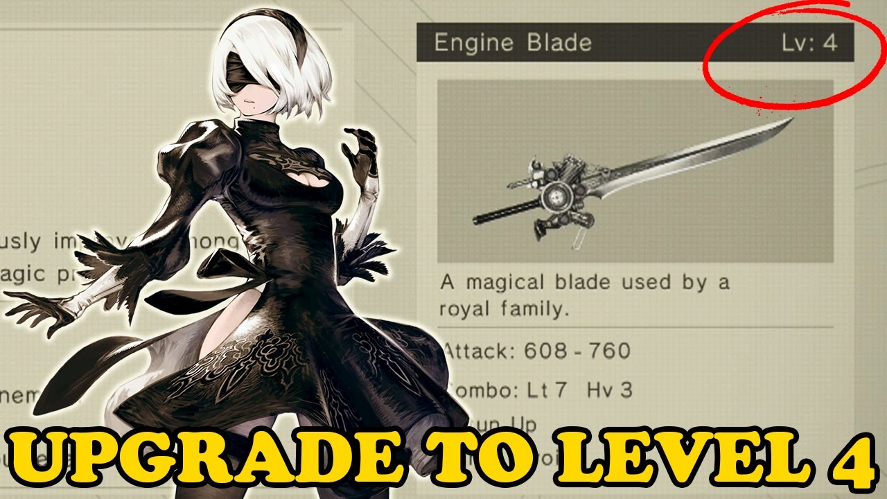 Nier: Automata: Как улучшить оружие до 4-го уровня! (+ Местоположение Cruel Lament)