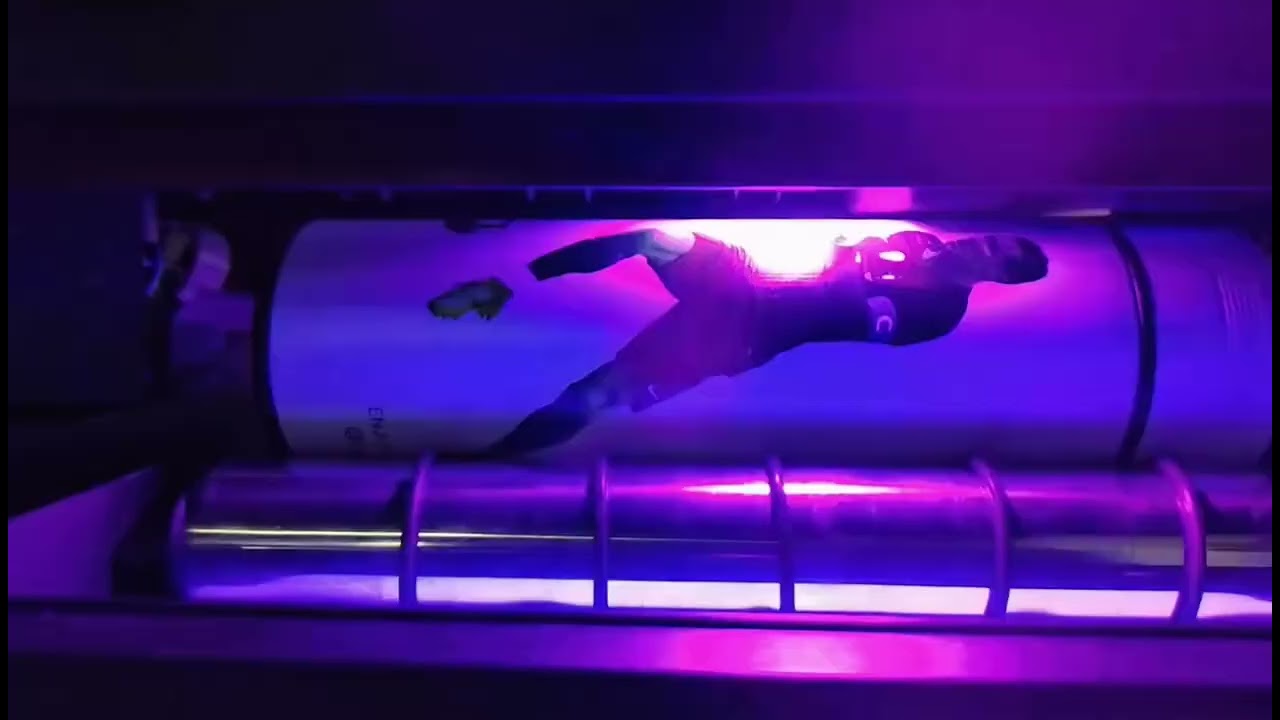 Rotary water bottle printing by A3 UVV multifunctional flatbed printer