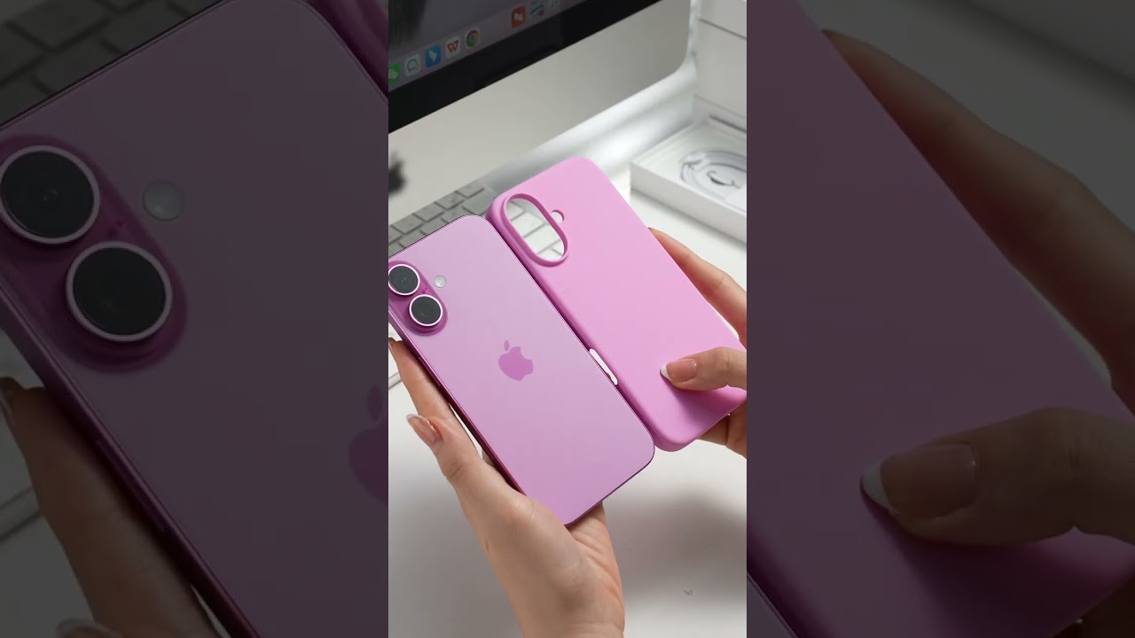 Pink iphone 16 unboxing & adorable case revealed #newiphone #pinkaesthetic