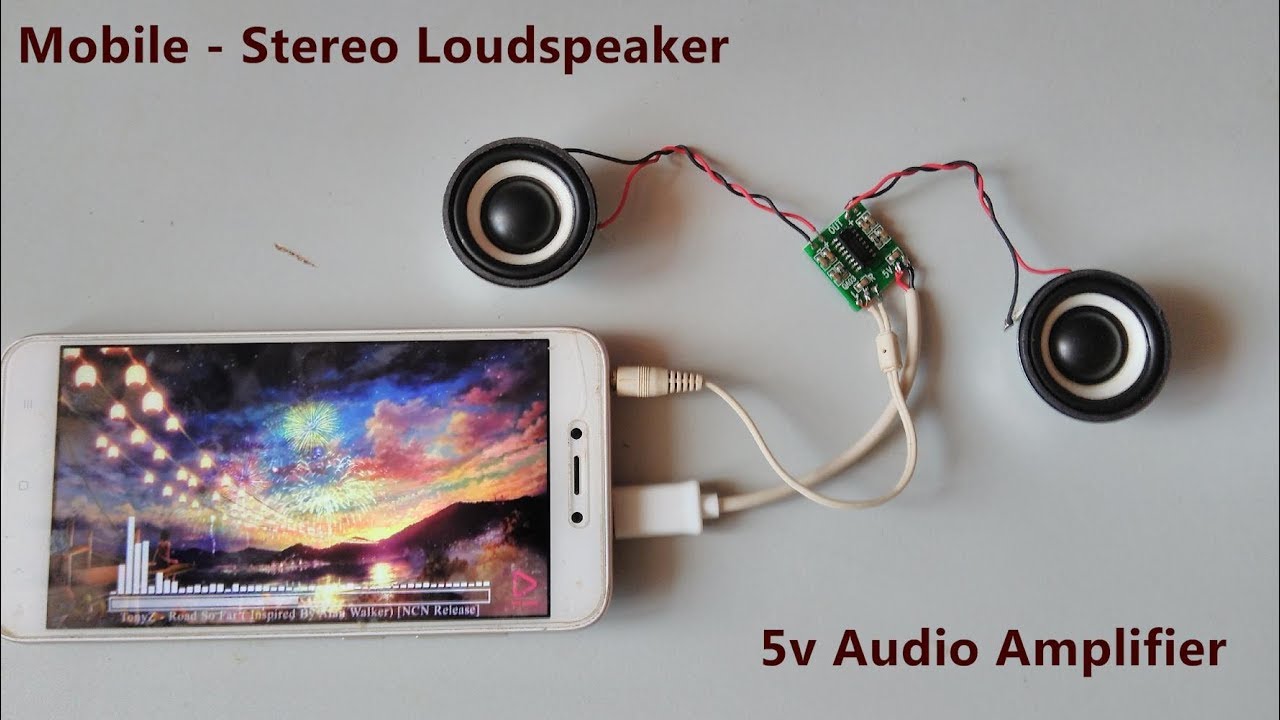 Mobile Stereo Loud Speaker using 3W Pam8403 Class D Audio Amplifier Board
