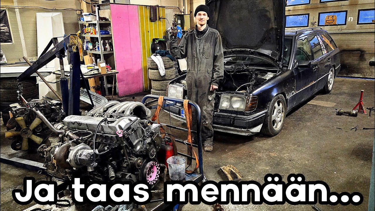 s124 250TD Turbo moottori takasin - Apupojan auto, osa 5