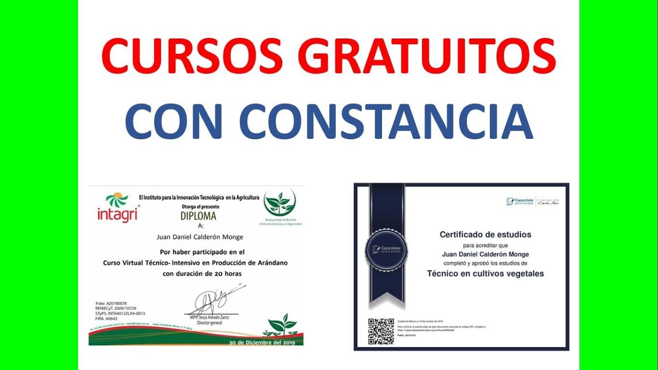 Cursos gratuitos en linea y con constancia para agrónomos y público en general