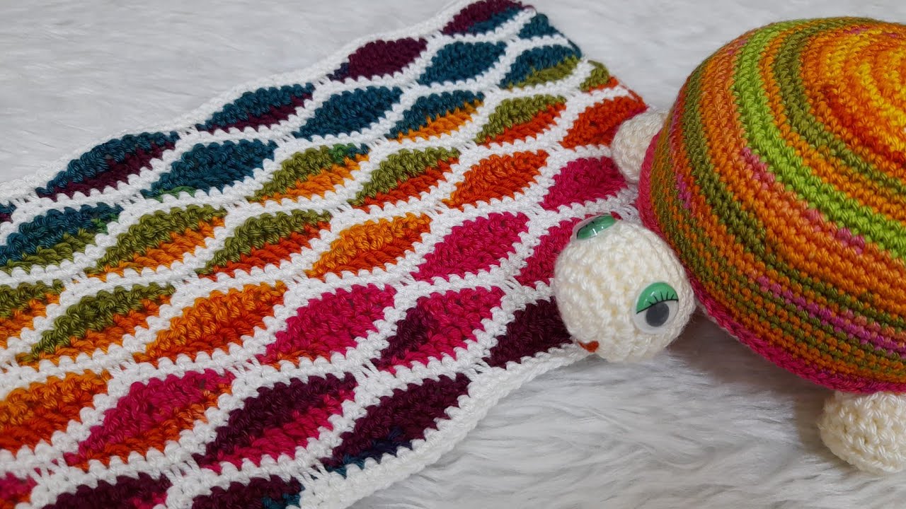 كروشيه غرزة الموجه | #crochet diamond wave stitch