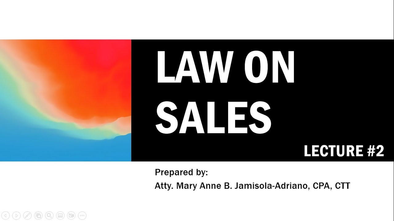 Law on Sales Recorded Discussion | Bisaya + English | Lecture #2