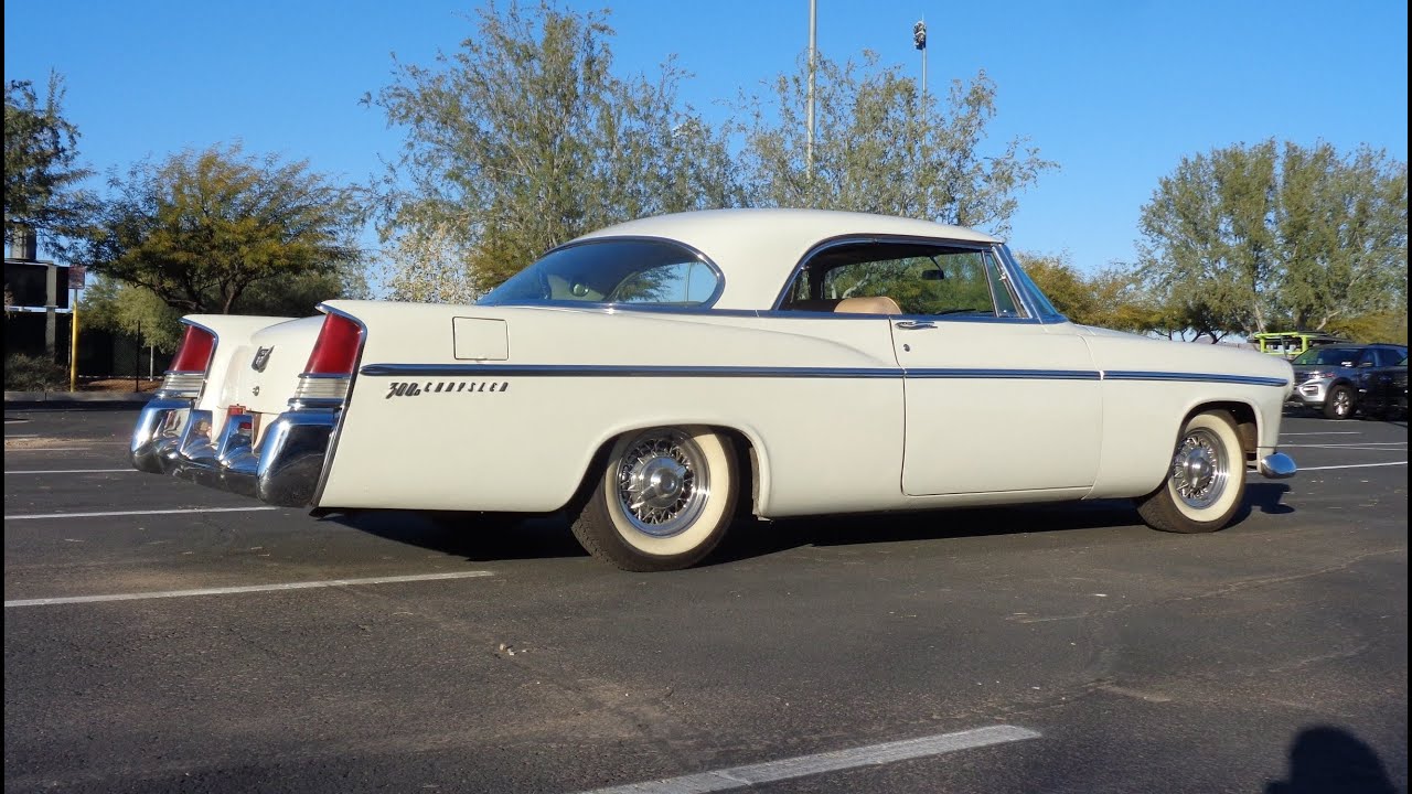1956 Chrysler 300B 300 B 354 CI V8 Hemi in White & Ride on My Car Story with Lou Costabile