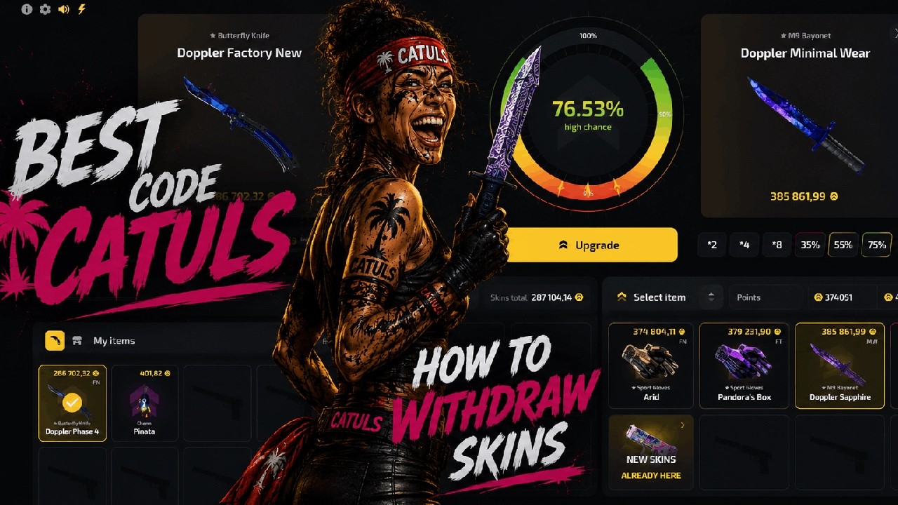 HOW I WITHDRAWED KNIFE FROM TRASH SKINS!?(UPGRADER.PRO) PROMOCODE : CATULS