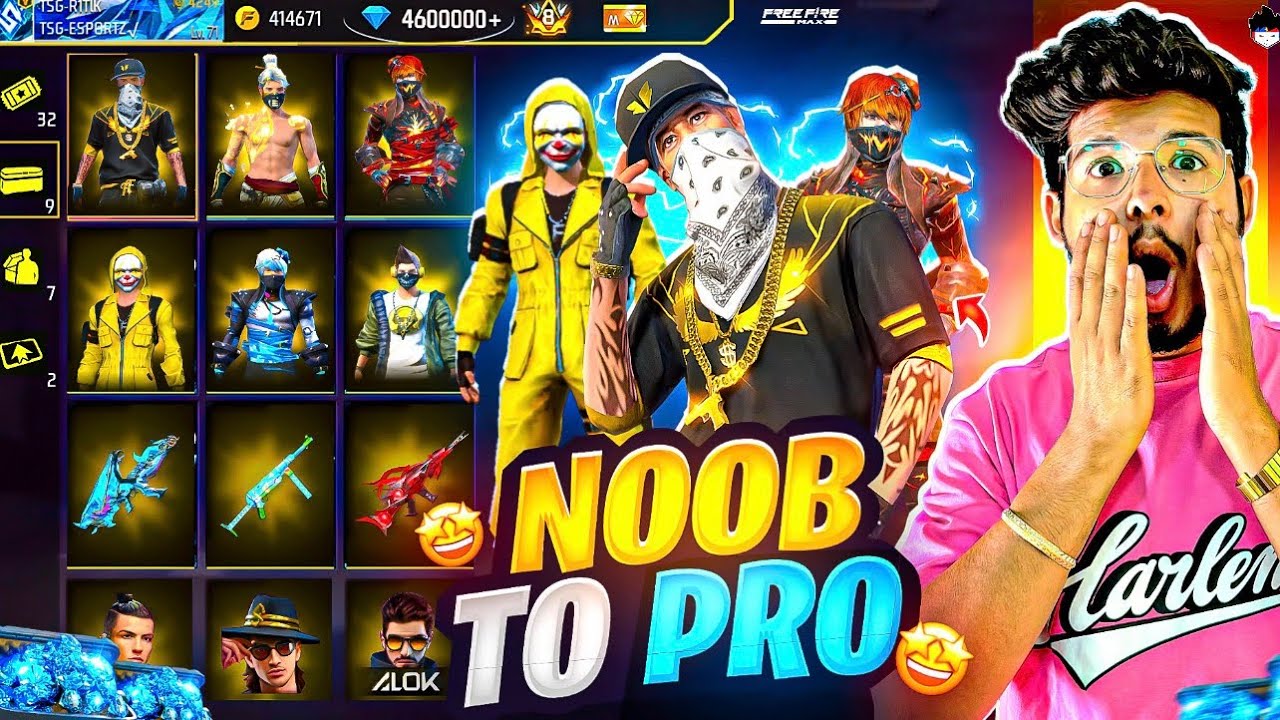 FREE FIRE | Lvl 2 Noob id To Lvl 69 Pro | Insane Luck Royal in 100 Diamonds 💎- Garena Free Fire