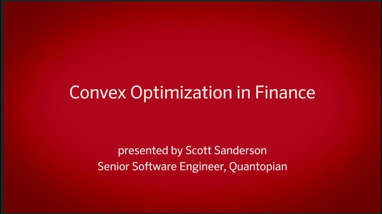 Convex Optimization for Finance