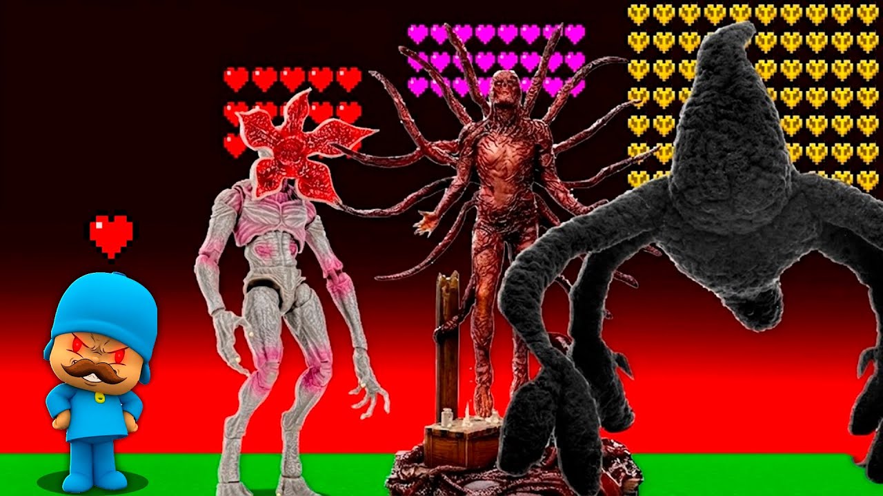 Quel MONSTRE est le plus FORT sur Minecraft ! ( Pocoyo , Demon Gorgons , Stranger Things ... )