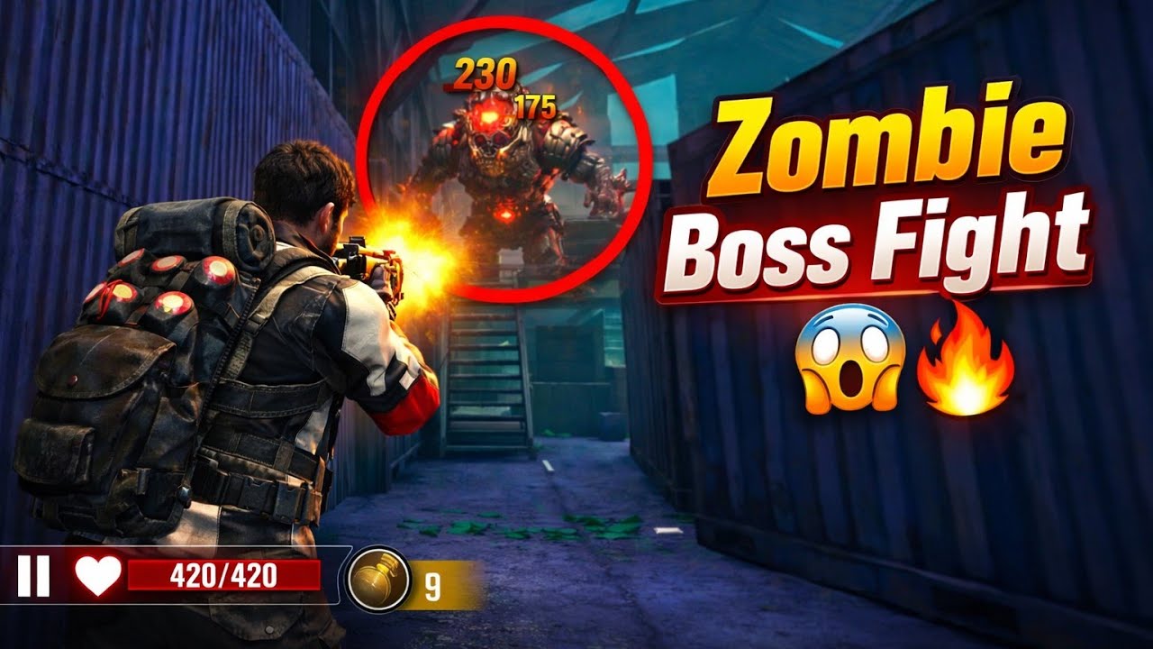 Zombie Boss Fight 😱🔥 Epic Battle | Offline Zombie Shooting Game Gameplay