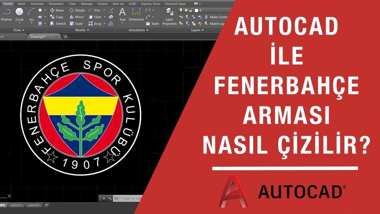 FENERBAHÇE ARMASI NASIL ÇİZİLİR? | AUTOCAD ÇİZİMLERİ