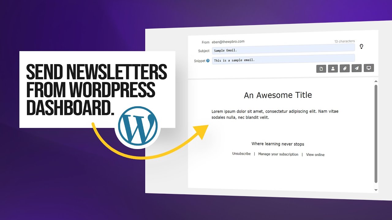 How to Create and Send Newsletters from WordPress Admin Dashboard for FREE