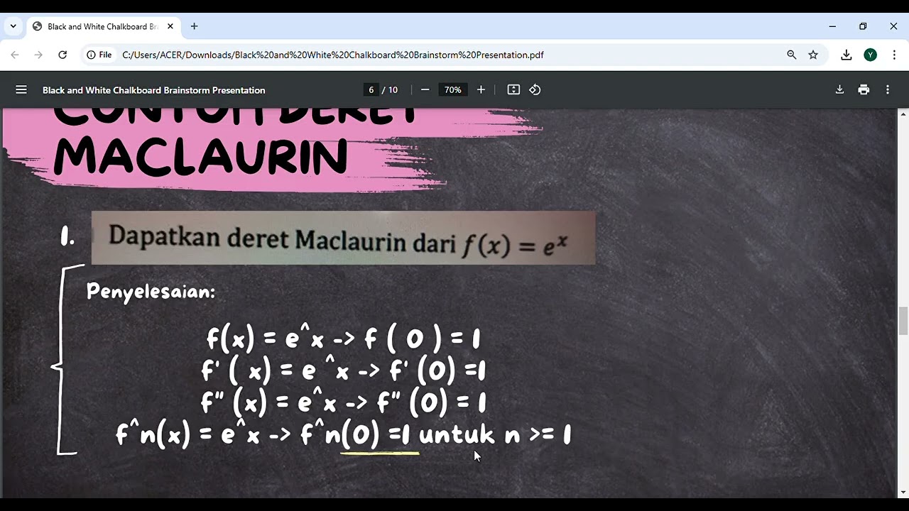 ||Deret Taylor dan Deret Maclaurin-contoh soal dan pembahasan||