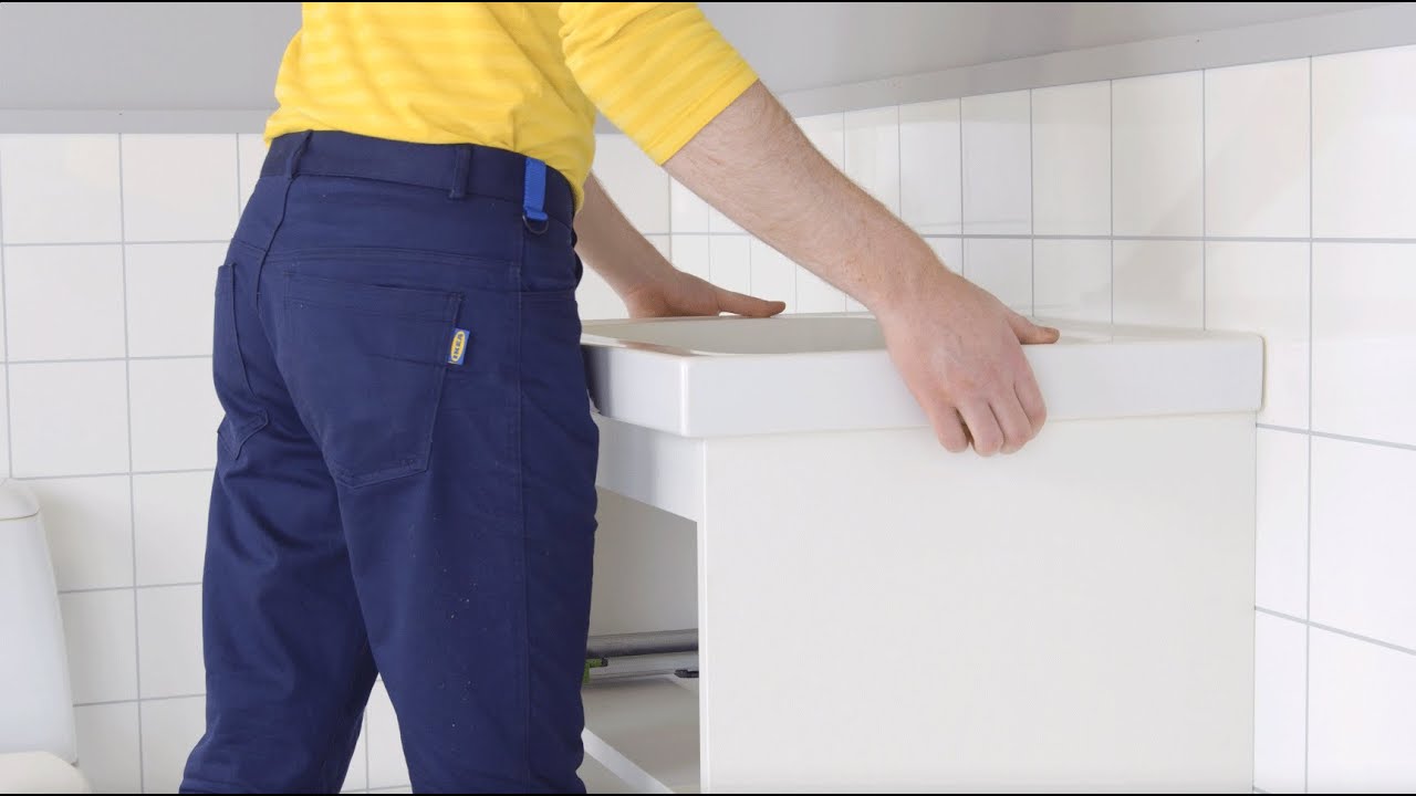 IKEA Badezimmer - Unterschrank mit Waschbecken montieren